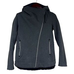Lululemon Cozy Up Buttercup Jacket Size 6 Dark Gray Hooded Sherpa Lined Zip